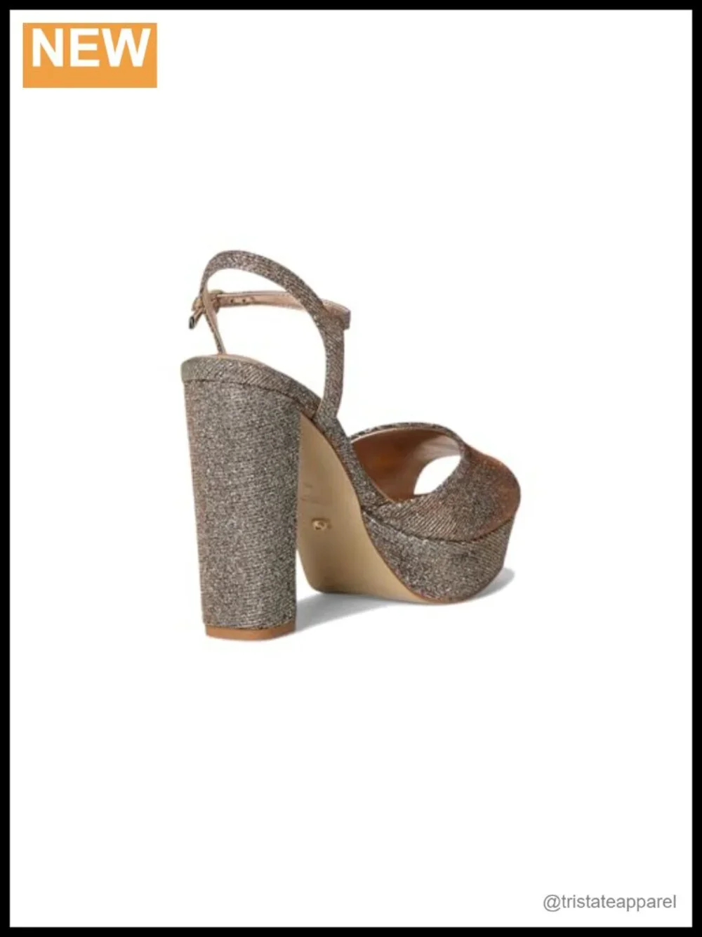 Synthetic Platform Block Heel Sandal Open Square Toe
